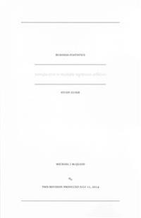 business statistics study guide: introduction to multiple regression analysis