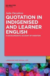 Kirjan kansi "Quotation in Indigenised and Learner English"