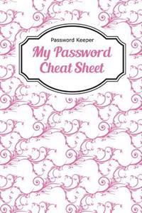 Kirjan kansi "Password Keeper: My Password Cheat Sheet"