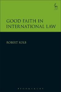Kirjan kansi "Good Faith in International Law"