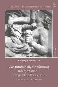 Kirjan kansi "Constitutionally Conforming Interpretation – Comparative Perspectives"