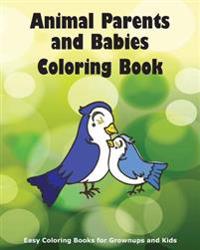 Animal Parents and Babies Adult Coloring Book