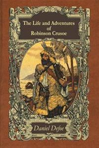 Kirjan kansi "The Life and Adventures of Robinson Crusoe"