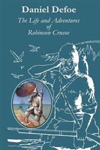 Kirjan kansi "The Life and Adventures of Robinson Crusoe"