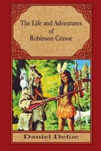 Kirjan kansi "The Life and Adventures of Robinson Crusoe"