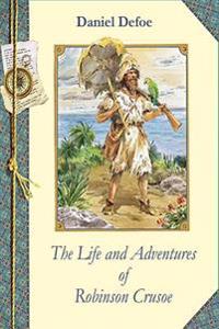 Kirjan kansi "The Life and Adventures of Robinson Crusoe"