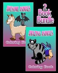Awesome Animals & Amazing Animals - Coloring Book (2 Book Bundle)