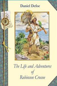 Kirjan kansi "The Life and Adventures of Robinson Crusoe"