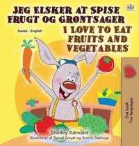 Kirjan kansi "I Love to Eat Fruits and Vegetables (Danish English Bilingual Book for Children)"