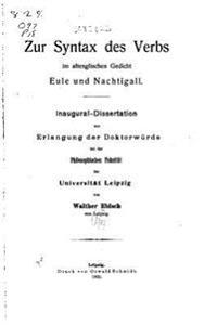 Zur Syntax Des Verbs Im Altenglischen Gedicht Eule Und Nachtigall