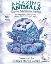 RELAXING Adult Coloring Book: Amazing Animals