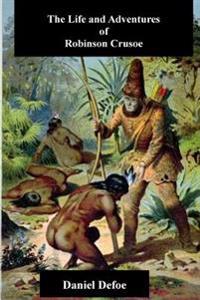 Kirjan kansi "The Life and Adventures of Robinson Crusoe"