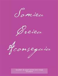 Quadern de paper pautat amb marge, 120 pàgines: Quadern de coberta rosa, quadern de paper pautat amb marge, perfectament enquadernat, idoni per escriu