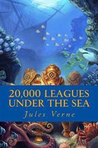 Kirjan kansi "20,000 Leagues Under the Sea"