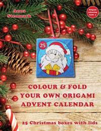 Colour & fold your own origami advent calendar - 25 Christmas boxes with lids