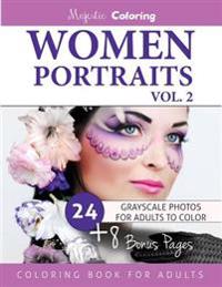 Women Portraits Vol. 2: Grayscale Coloring for Adults