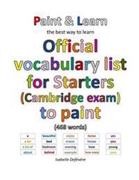 Official vocabulary list for Starters (Cambridge exam) to paint