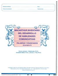 Macarthur Communicative Development Inventories (Cdis)  Inventario II: Palabras Y Enunciados (Package of 25)