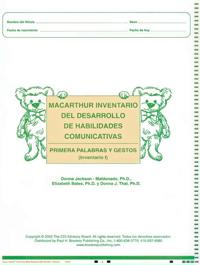 Macarthur Communicative Development Inventories (Cdis)  Inventario I: Primeras Palabras Y Gestos (Package of 25)