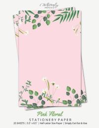 Pink Floral Stationery Paper