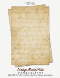 Vintage Music Notes Stationery Paper