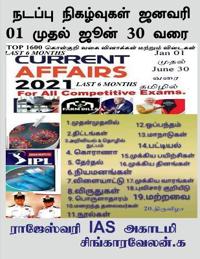 Current Affairs January 01 to June 30 / நடப்பு நிகழ்வுகள் ஜனவரி 01 முதல் ஜூன்