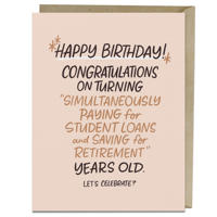 6-Pack EmFriends Paying For Student Loans Years Old Birthday Cards