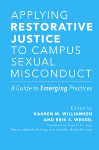 Kirjan kansi "Applying Restorative Justice to Campus Sexual Misconduct"