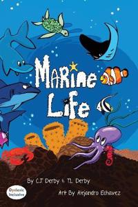 Kirjan kansi "Marine Life Dyslexic Edition"