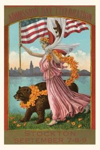 Vintage Journal Admission Day Poster, Stockton