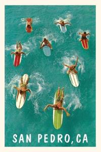 Vintage Journal San Pedro, Aerial View of Surfers