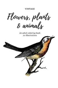 Flowers, plants and animals coloring book