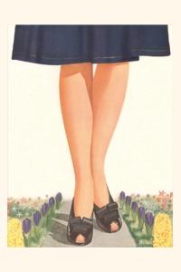 Vintage Journal Legs of Giantess in Garden