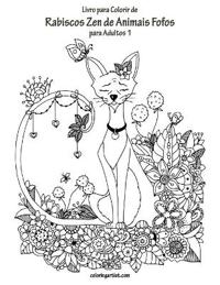 Livro para Colorir de Rabiscos Zen de Animais Fofos para Adultos 1