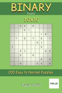 Binary Puzzles - 200 Easy to Normal Puzzles 10x10 vol.31