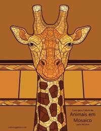 Livro para Colorir de Animais em Mosaico para Adultos