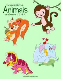 Livro para Colorir de Animais para Crianças 1, 2, 3 & 4