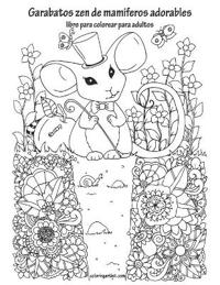 Garabatos zen de mamiferos adorables libro para colorear para adultos