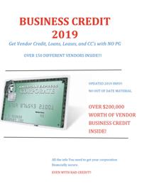 2019 Business Credit with no Personal Guarantee