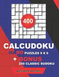 400 CalcuDoku HARD puzzles 9 x 9 + BONUS 250 classic sudoku