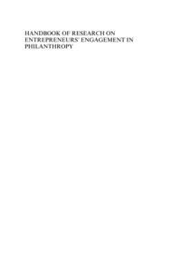 Handbook of Research on Entrepreneurs' Engagement in Philanthropy