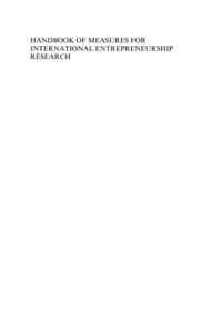 Handbook of Measures for International Entrepreneurship Research