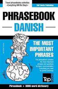 English-Danish phrasebook and 3000-word topical vocabulary