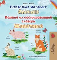 Bokomslag för "First Picture Dictionary - Animals (English Russian Bilingual Children's Book)"