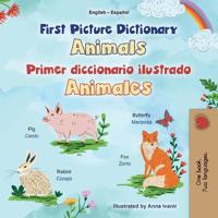 Bokomslag för "First Picture Dictionary - Animals (English Spanish Bilingual Children's Book)"