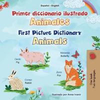 Bokomslag för "First Picture Dictionary - Animals (Spanish English Bilingual Children's Book)"