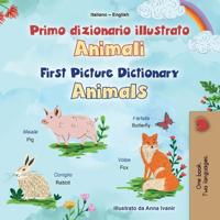 Bokomslag för "First Picture Dictionary - Animals (Italian English Bilingual Children's Book)"