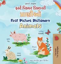 Bokomslag för "First Picture Dictionary - Animals (Gujarati English Bilingual Children's Book)"