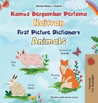 Bokomslag för "First Picture Dictionary - Animals (Malay English Bilingual Children's Book)"