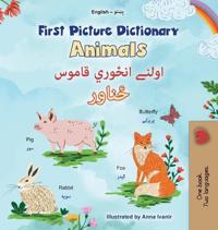 Bokomslag för "First Picture Dictionary - Animals (English Pashto Bilingual Children's Book)"